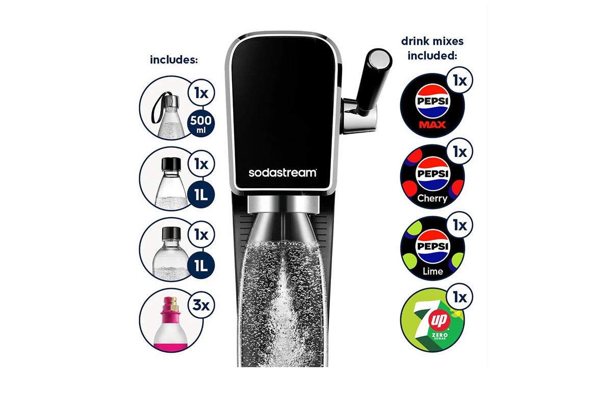 SodaStream Qc Art Sparkling Water Maker | 1013512440 | Metalic Black