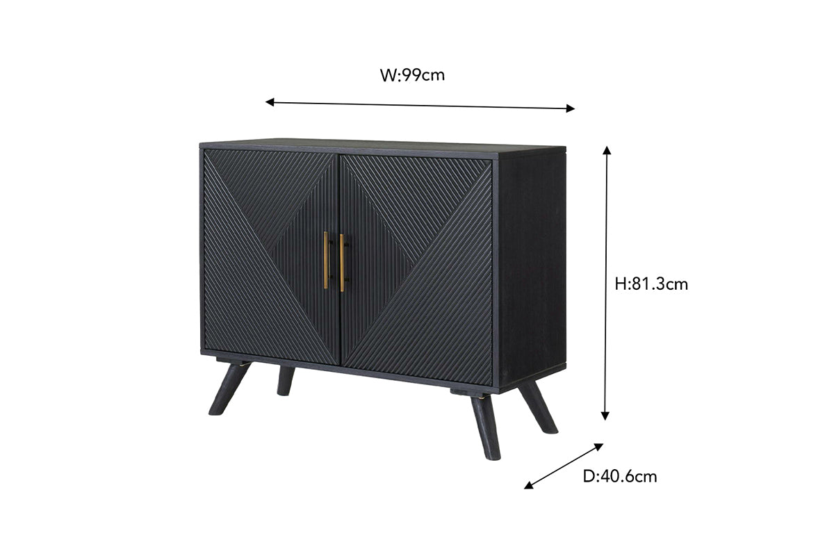 Ayda 2 Doors Sideboard | 99 cm | Wood | Black