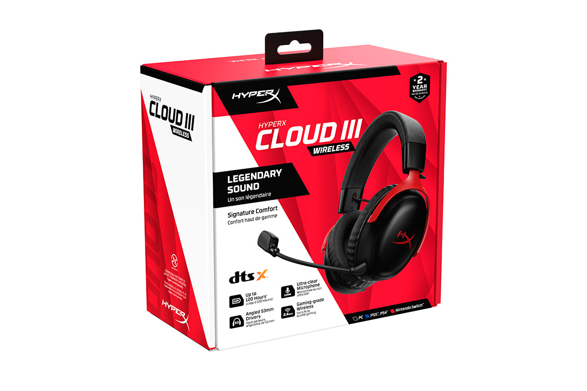HyperX Cloud III Wireless Gaming Headset | Black/Red