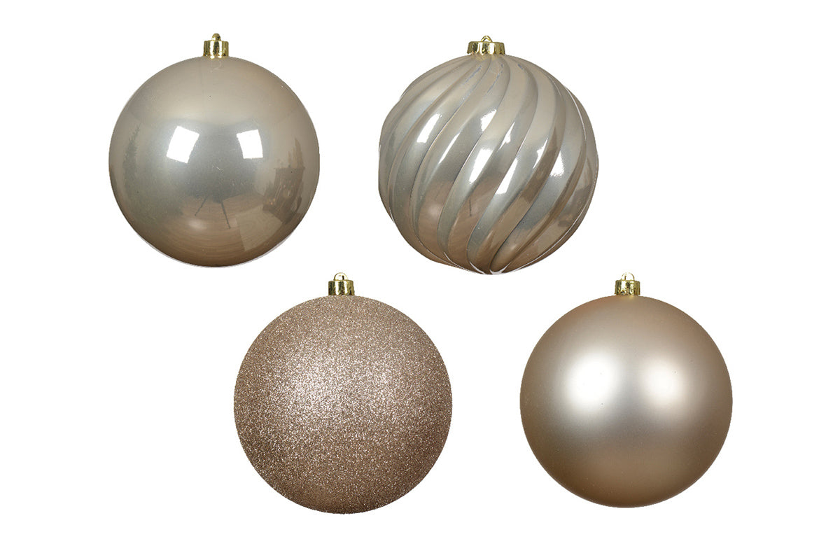 Christmas Decoration | Shatterproof Baubles | 14cm | Pearl | 4 Pack