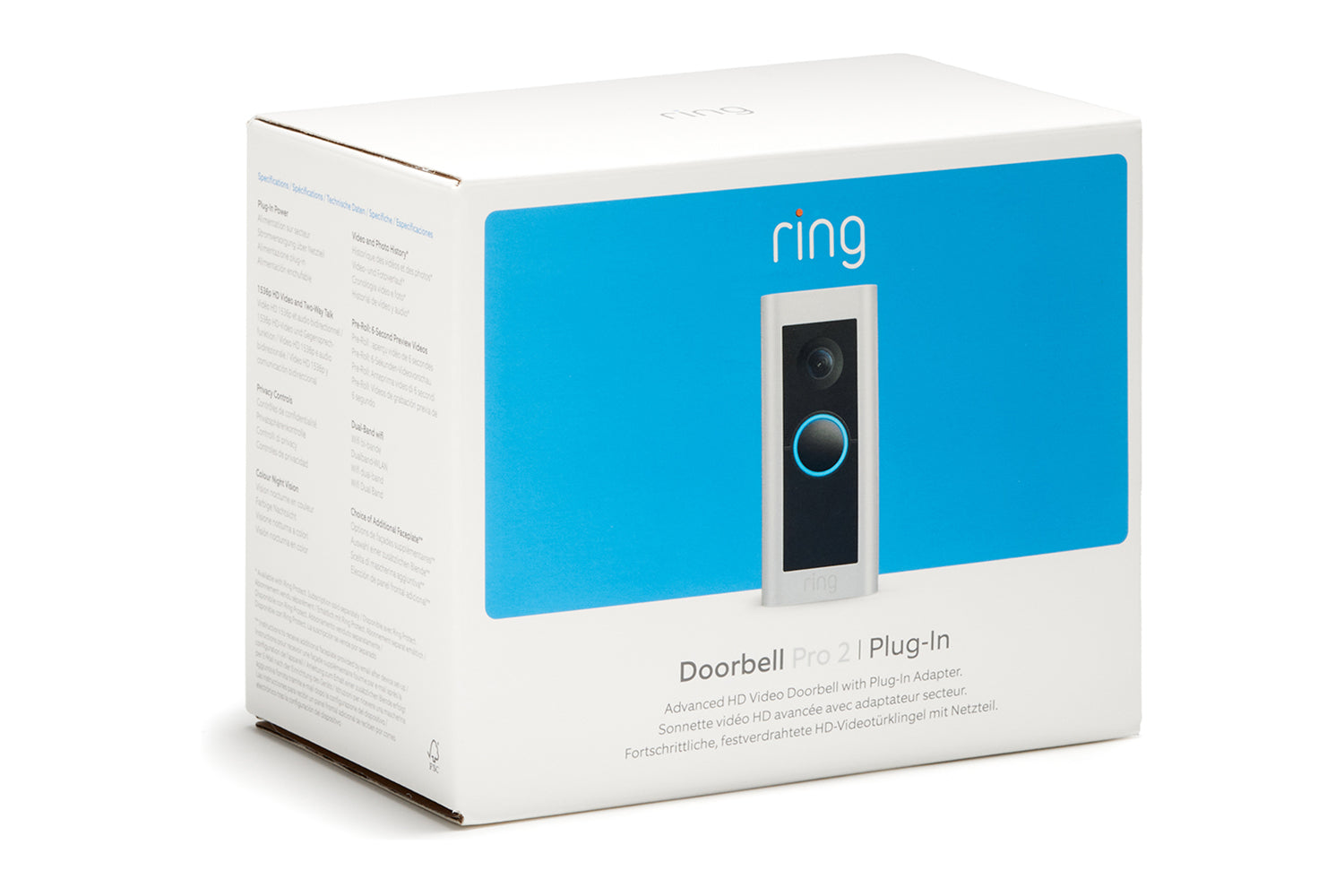 Ring Video Doorbell Pro with Plug-in Adapter Satin Nickel
