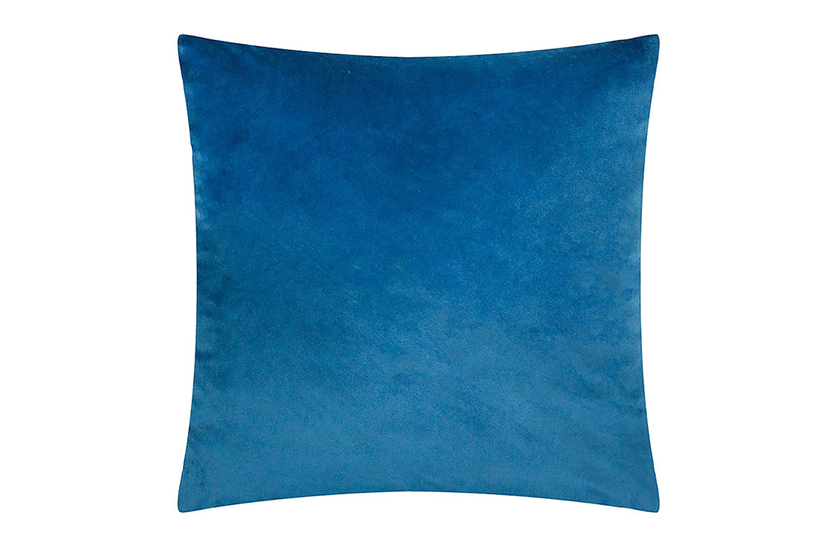Duo Velvet Feather Cushion | Teal/Royal | 50 x 50 cm