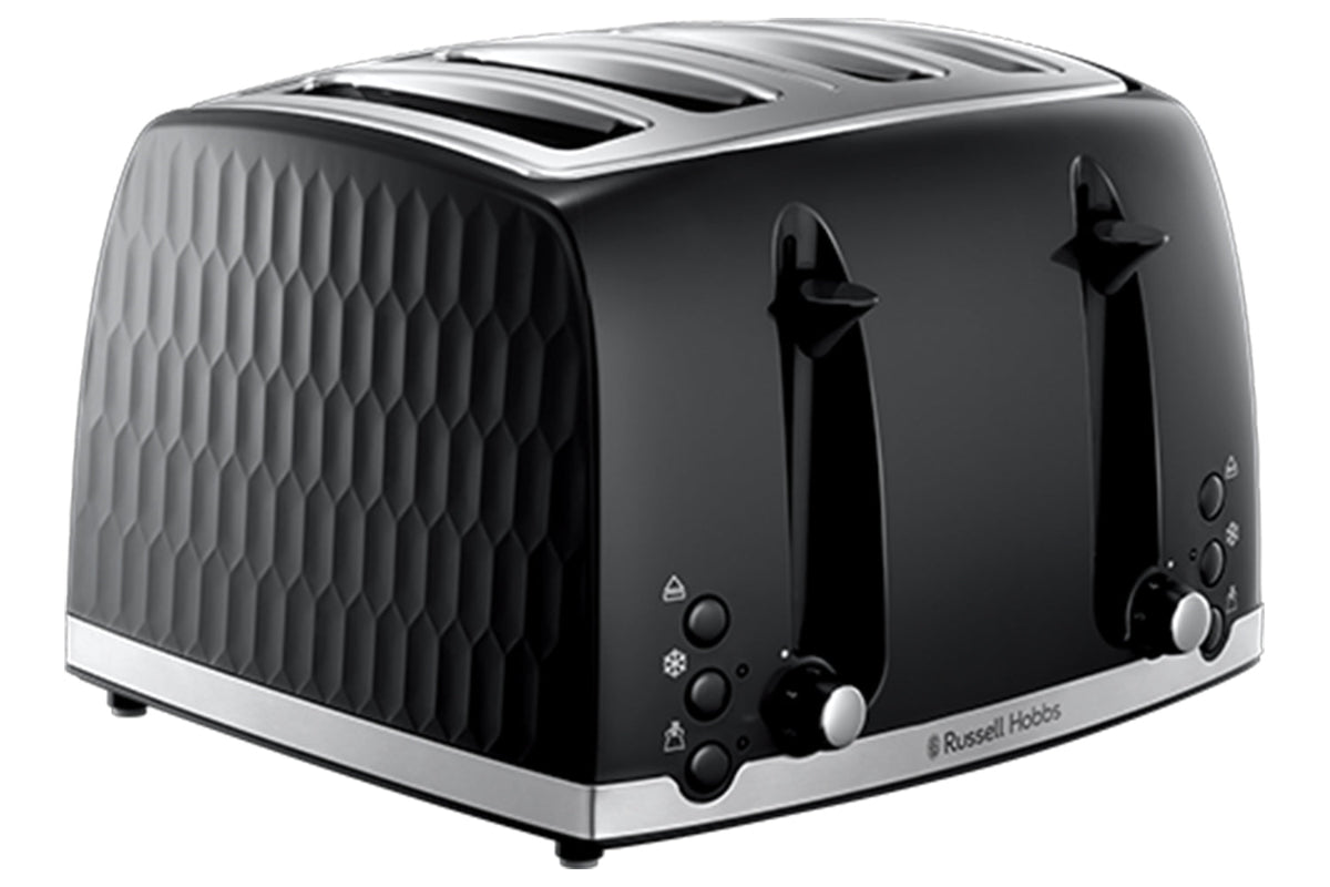 Russell Hobbs Honeycomb 4 Slice Toaster | 26071 | Black