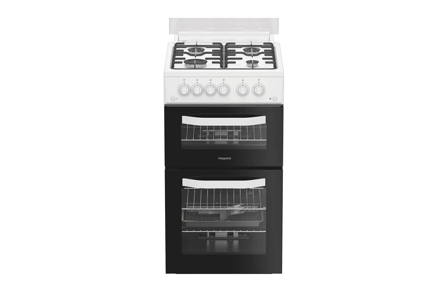Hotpoint 50cm Double Oven Gas Cooker | HTG5GCW