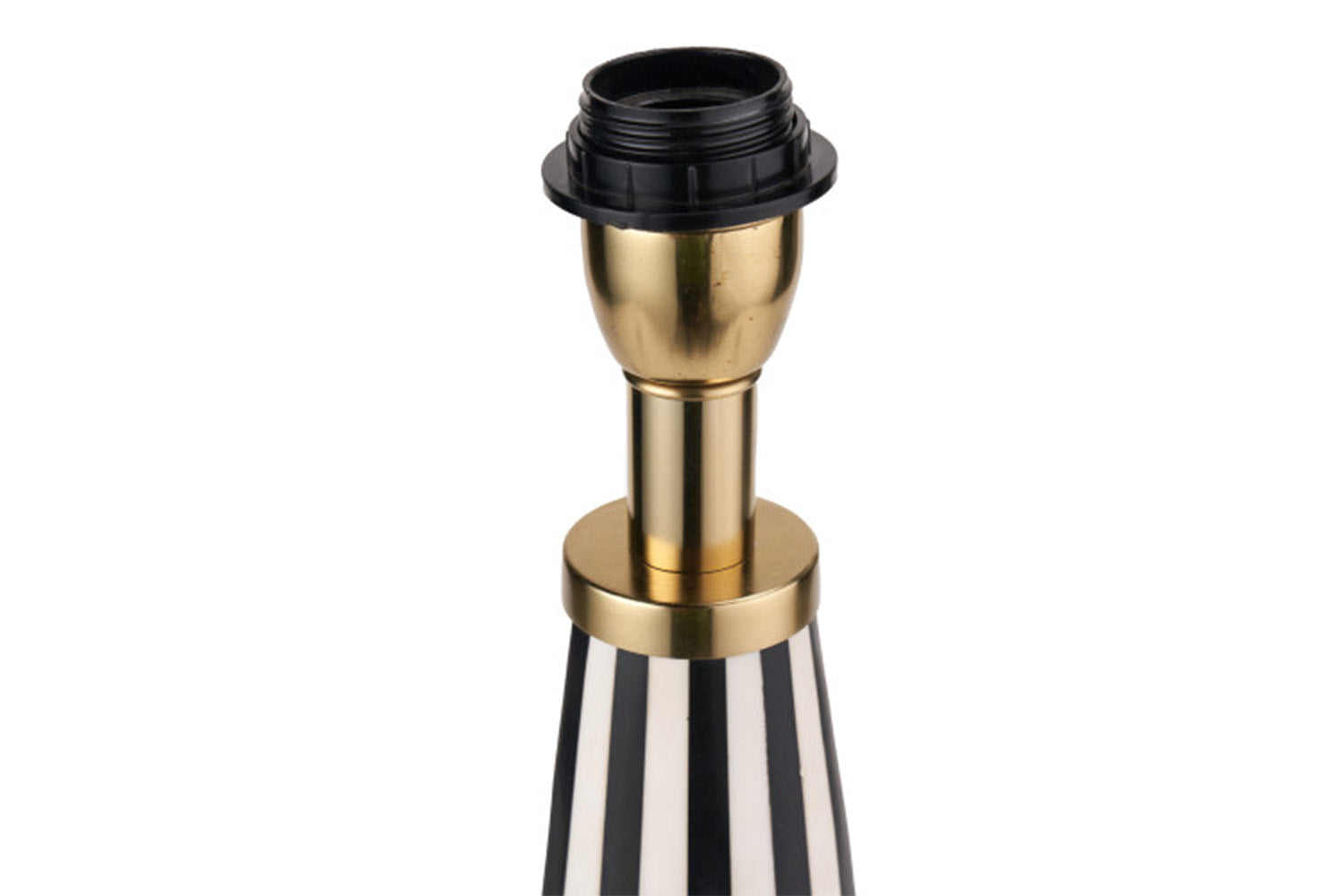 Alejo Stripe Conical Table Lamp | Black/White