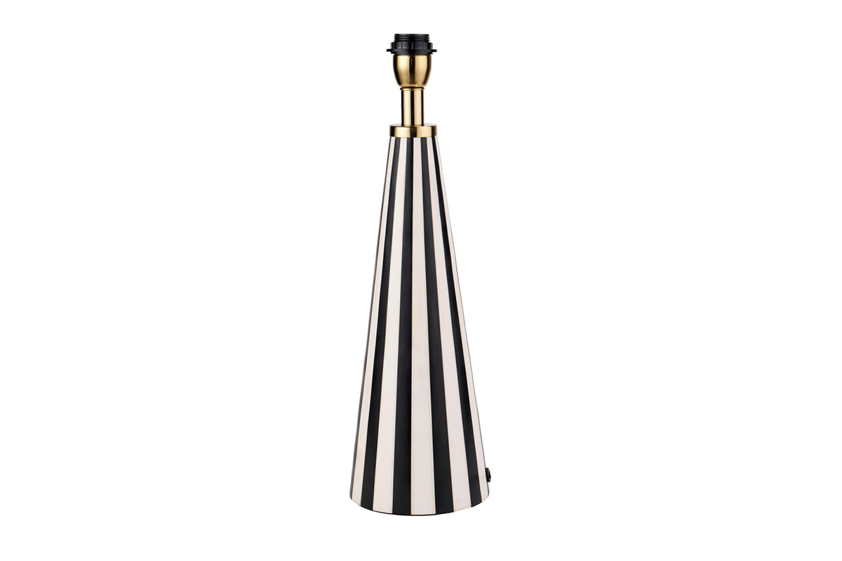 Alejo Stripe Conical Table Lamp | Black/White