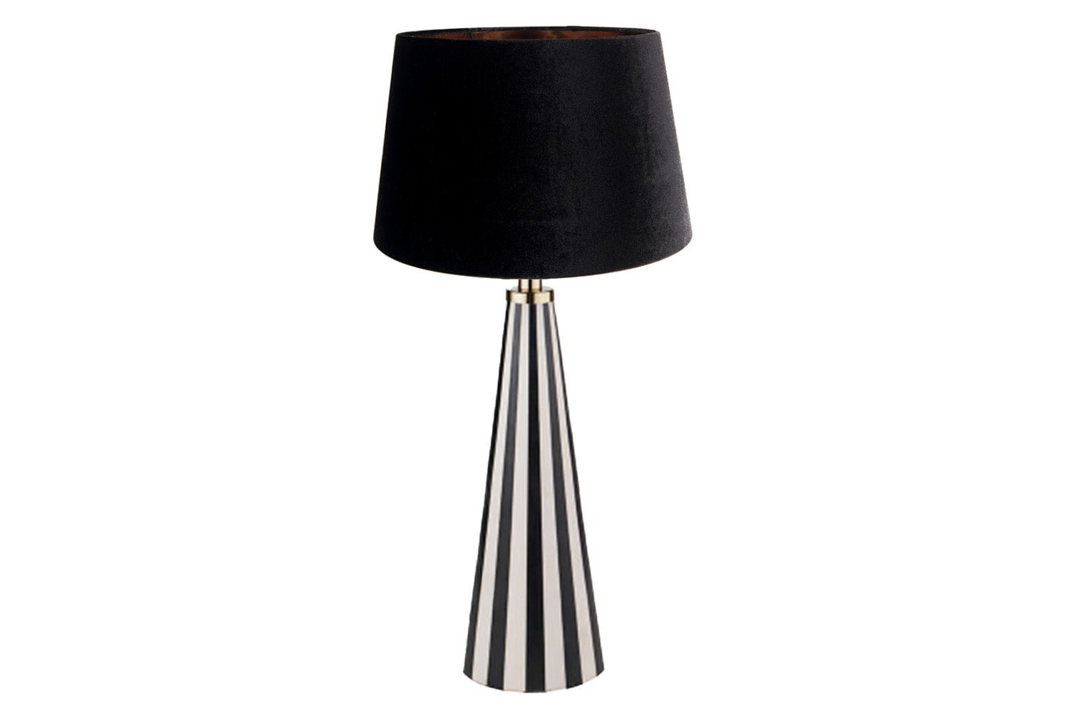 Alejo Stripe Conical Table Lamp | Black/White