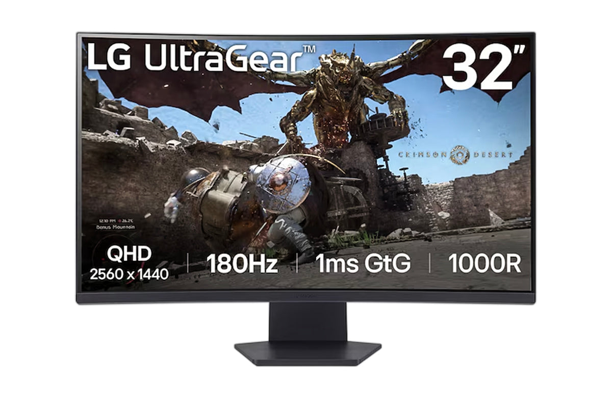 LG UltraGear 32” Curved QHD Gaming Monitor | 32GS60QC-B.AEKQ