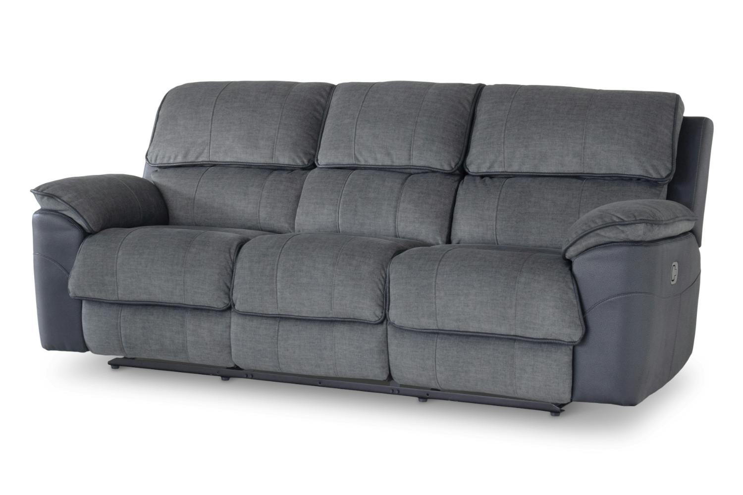 Potts 3 Seater Sofa | Recliner | Fabric | Grey