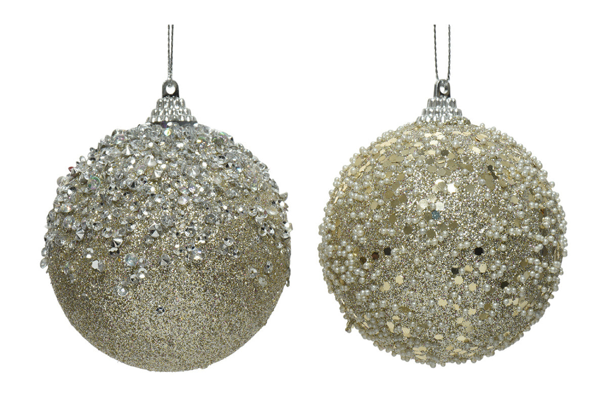 Christmas Decoration | Shatterproof Baubles | 10cm | Champagne | Sold Individually