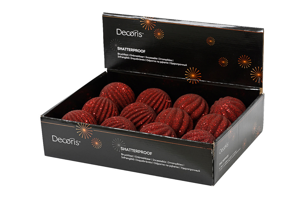 Christmas Decoration | Shatterproof Baubles | 8cm | Red | Sold Individually