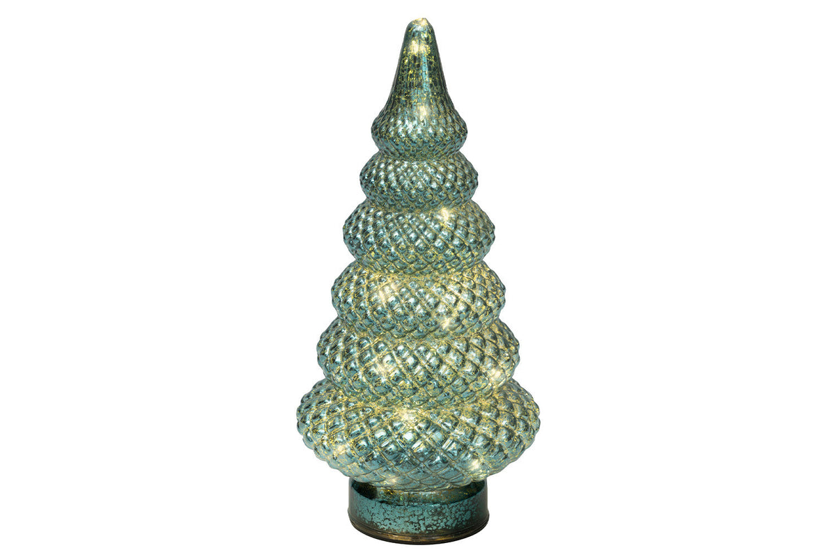 Christmas Decoration | LED Glass Christmas Tree | Emerald | 25.5 cm