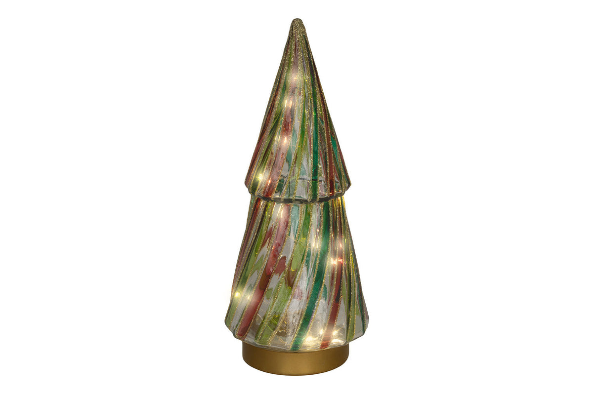 Christmas Decoration | LED Glass Christmas Tree | Multicolour | 26.5 cm