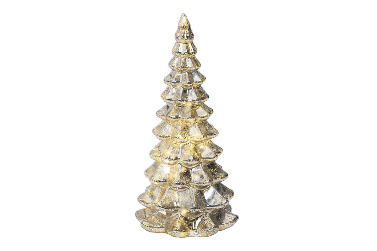 Christmas Decoration | LED Glass Christmas Tree | Silver | 21 cm