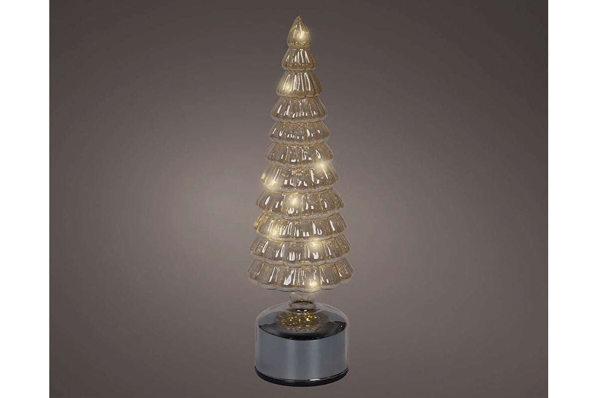 Christmas Decoration | LED Rotate Glass Christmas Tree | Amber | 34 cm-2