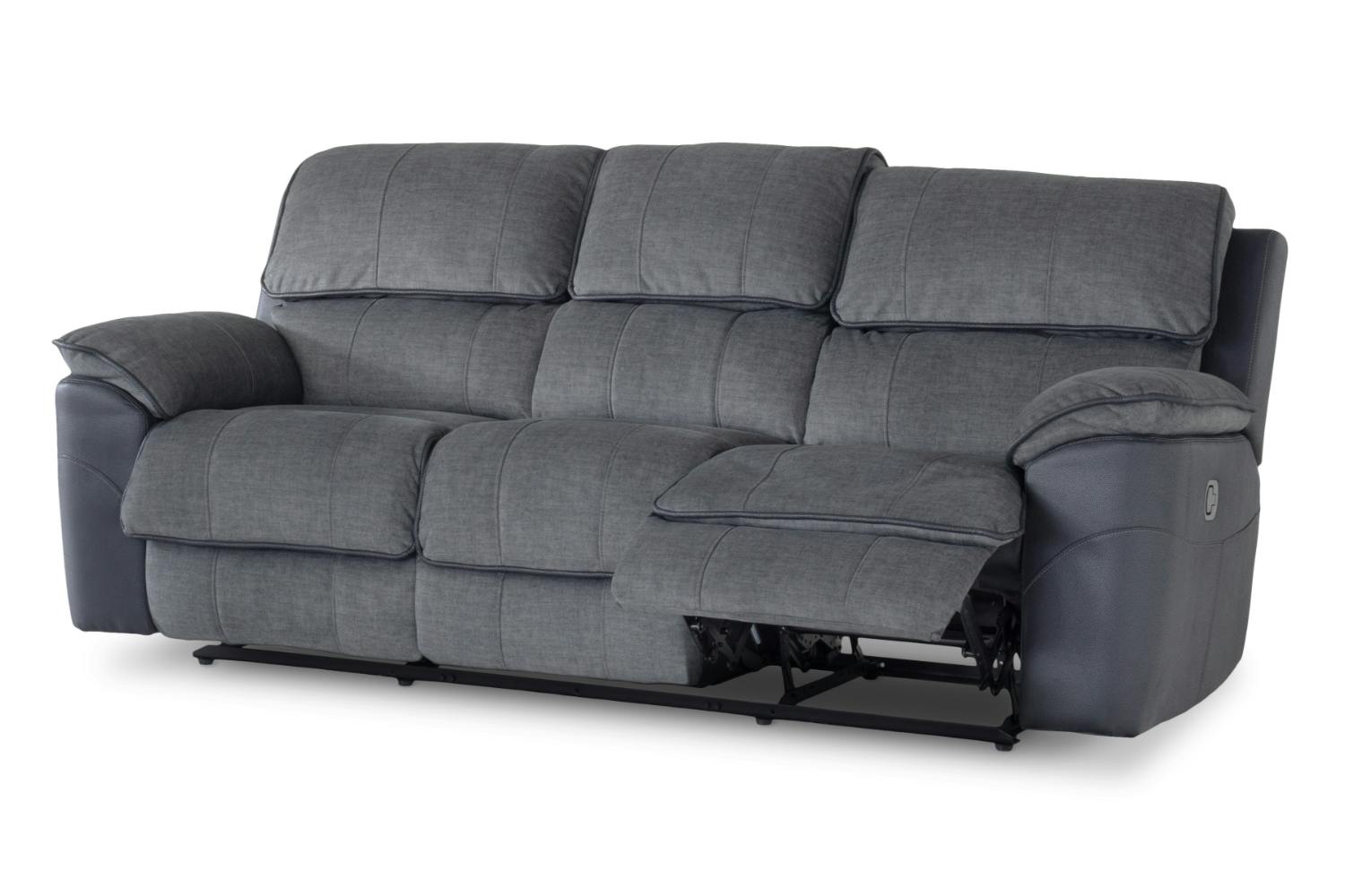 Potts 3 Seater Sofa | Recliner | Fabric | Grey