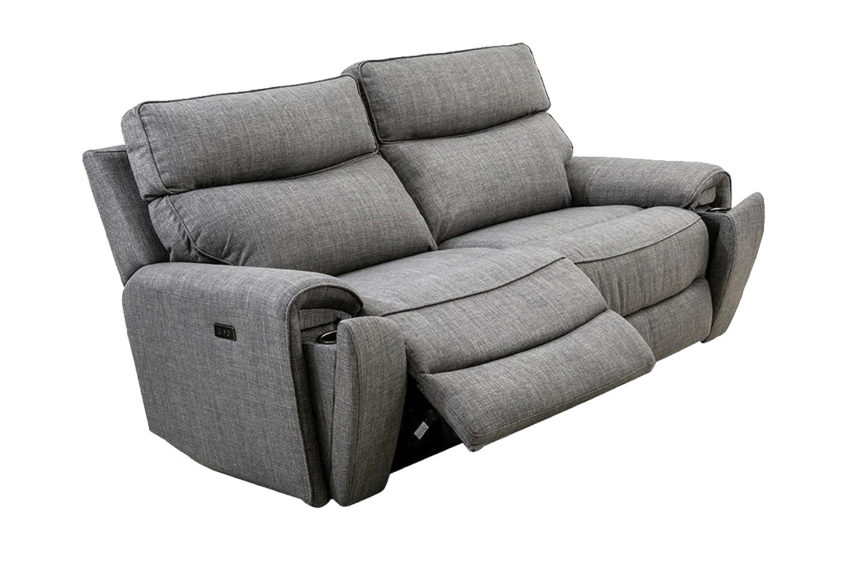 Mila 2 Seater Sofa | Power Recliner | Fabric | Grey