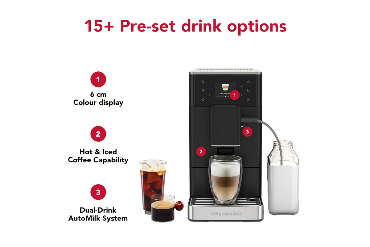 KitchenAid KF3 Fully Automatic Espresso Coffee Machine | 5KES8453BBM | Matte Black-3