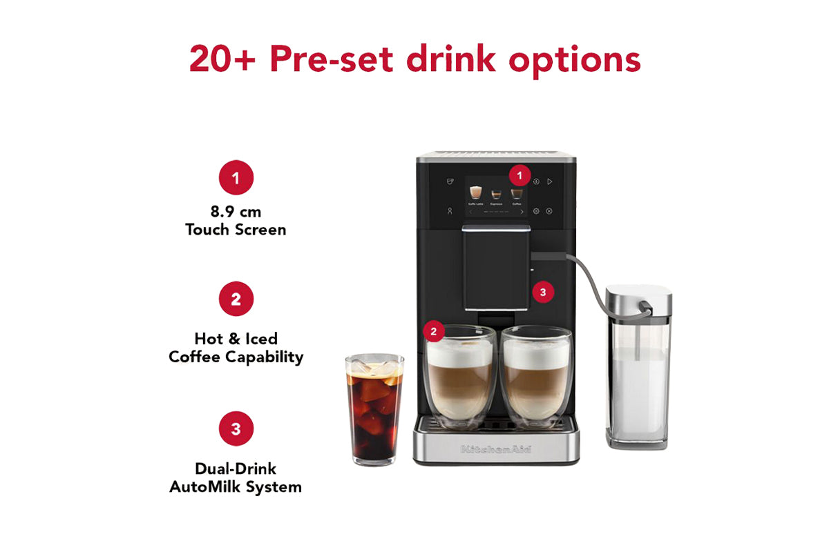 KitchenAid KF4 Fully Automatic Espresso Coffee Machine | 5KES8454BBM | Matte Black-3