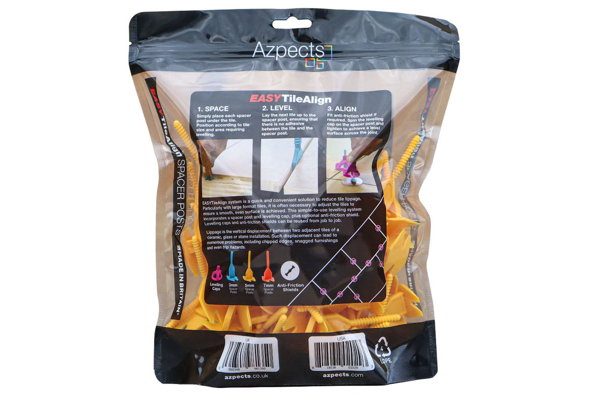 Easyscape Easytilealign 5mm Spacer Posts | Tile Leveling System | Plastic | 5mm