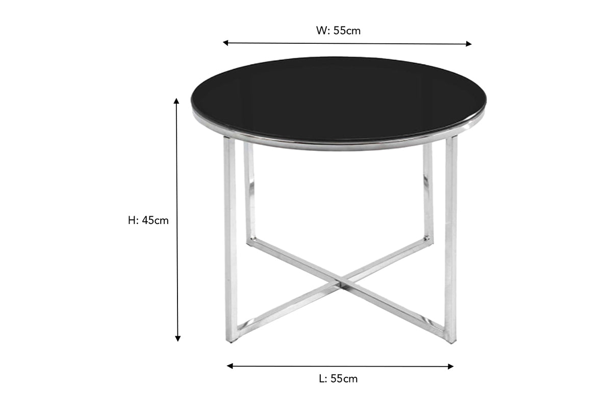 Cross Lamp Table Round | Black
