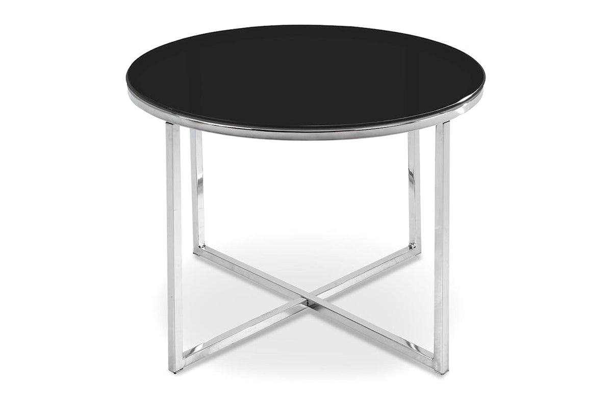 Cross Lamp Table Round | Black