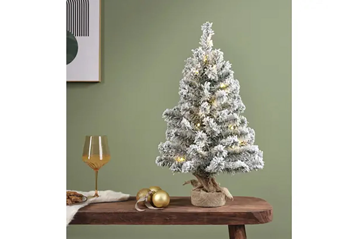 Christmas Decoration | Snowy Imperial Mini Christmas Tree | Green/Warm White | 45 cm-4