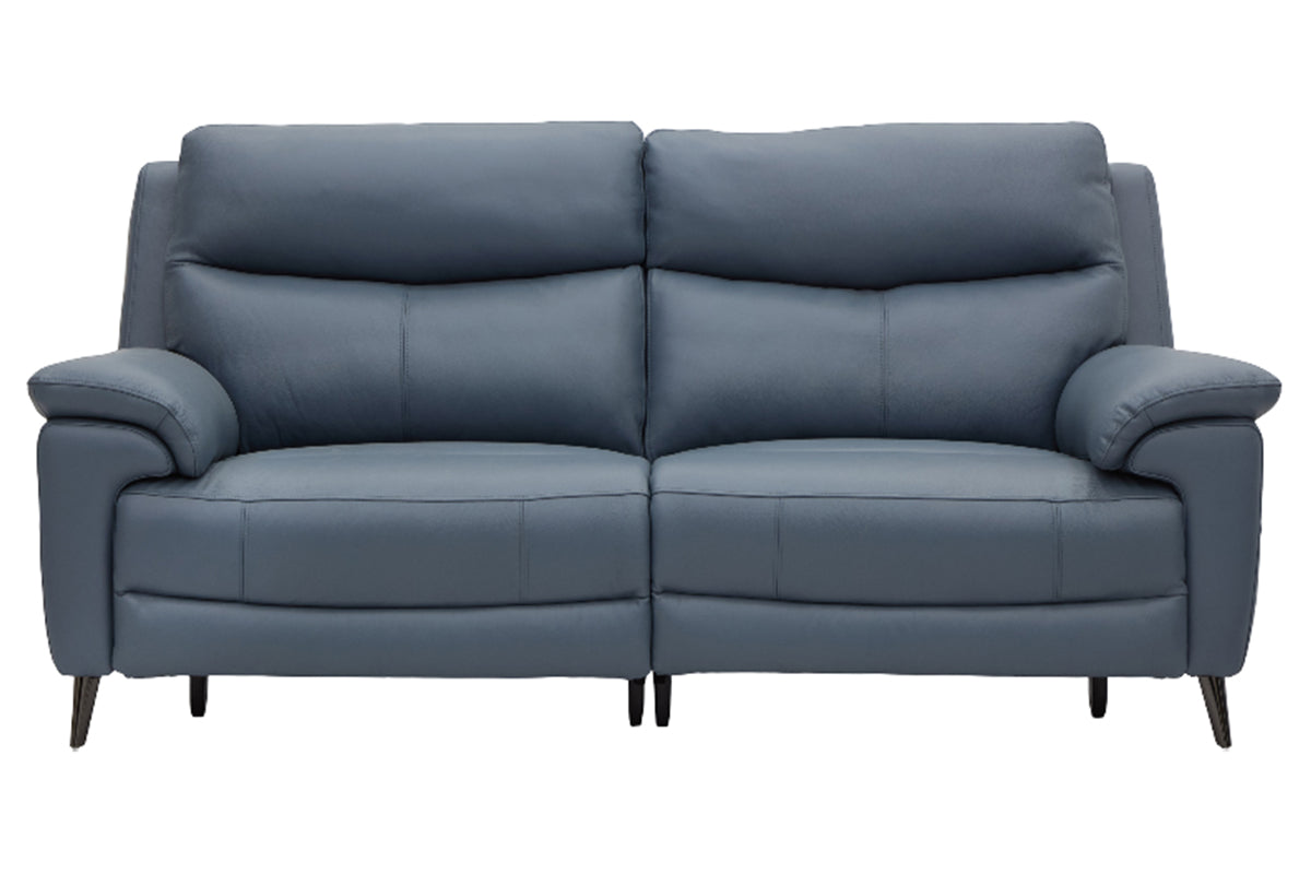 Milo 3 Seater Sofa | Power Recliner | Leather | Smoke Blue