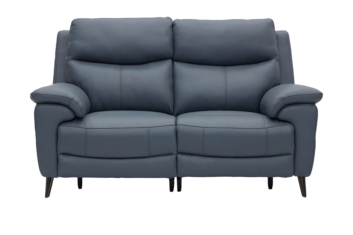 Milo 2 Seater Sofa | Power Recliner | Leather | Smoke Blue
