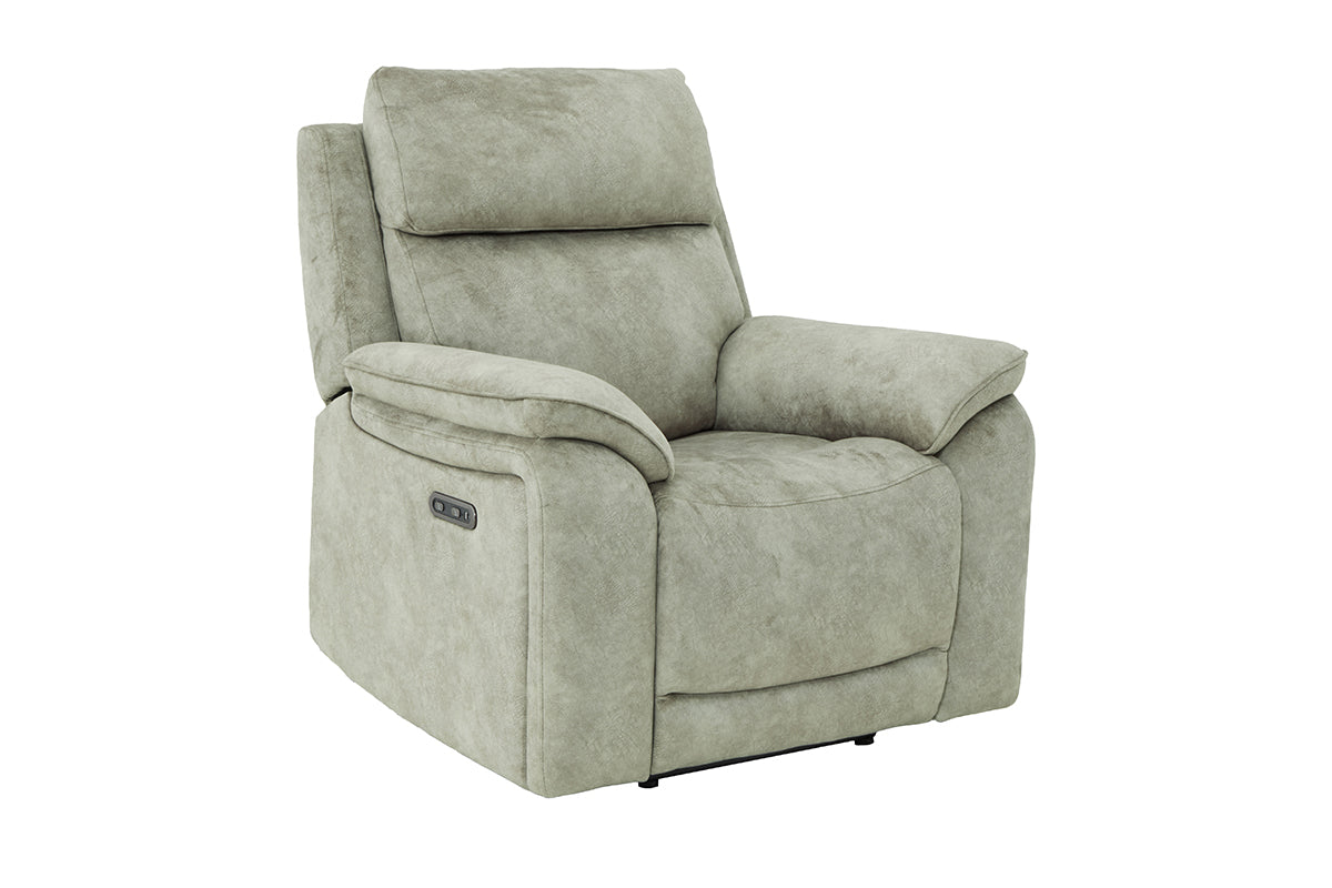 Quinn Armchair | Power Recliner | Leather | Marble Charcoal Grey