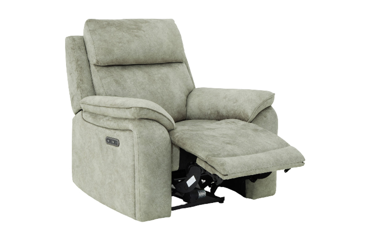 Quinn Armchair | Power Recliner | Leather | Marble Charcoal Grey