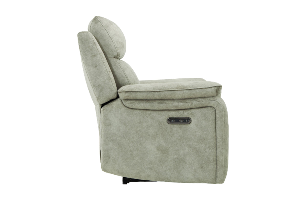 Quinn Armchair | Power Recliner | Leather | Marble Charcoal Grey