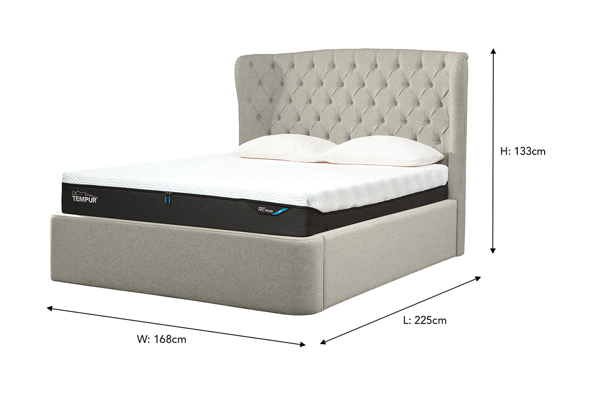 Tempur | Holcot Ottoman Bed Frame | King | 5ft | Pebble