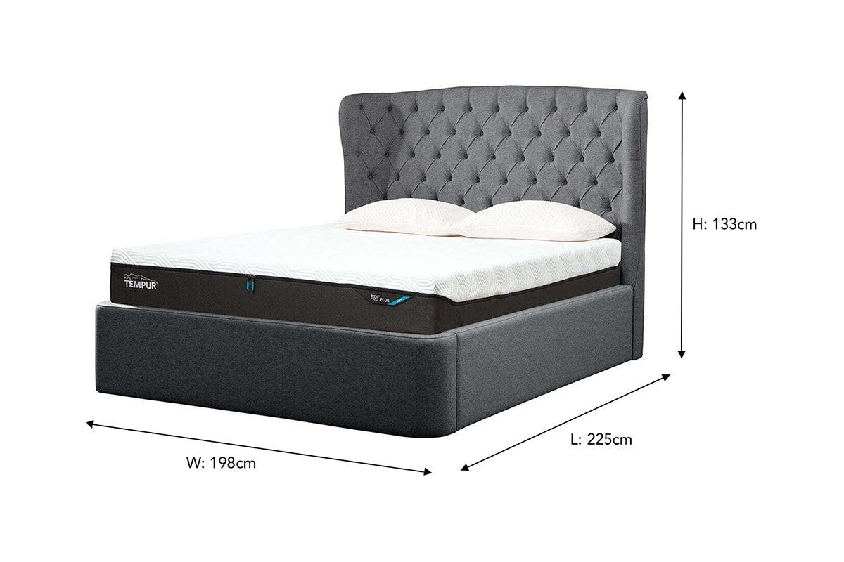Tempur | Holcot Ottoman Bed Frame | Super King | 6ft | Slate
