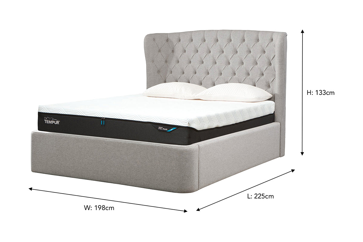 Tempur | Holcot Ottoman Bed Frame | Super King | 6ft | Mercury