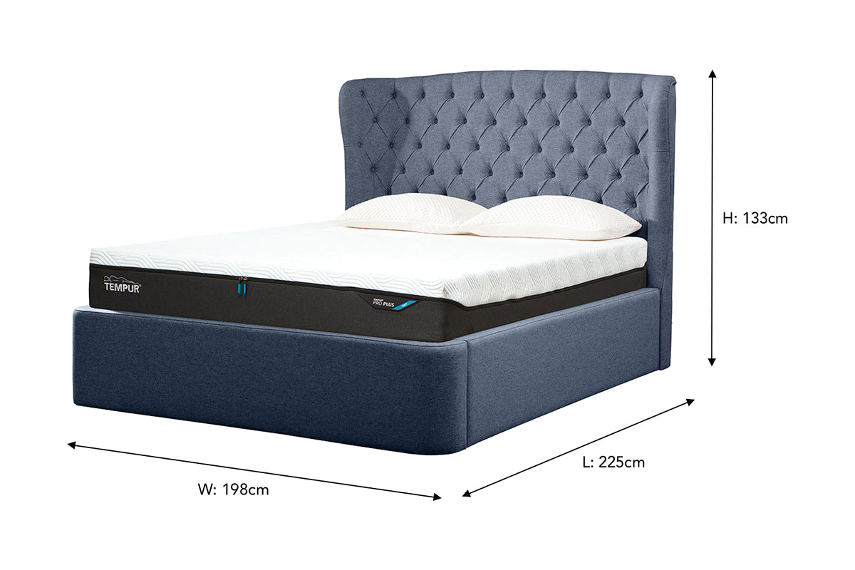 Tempur | Holcot Ottoman Bed Frame | Super King | 6ft | Navy