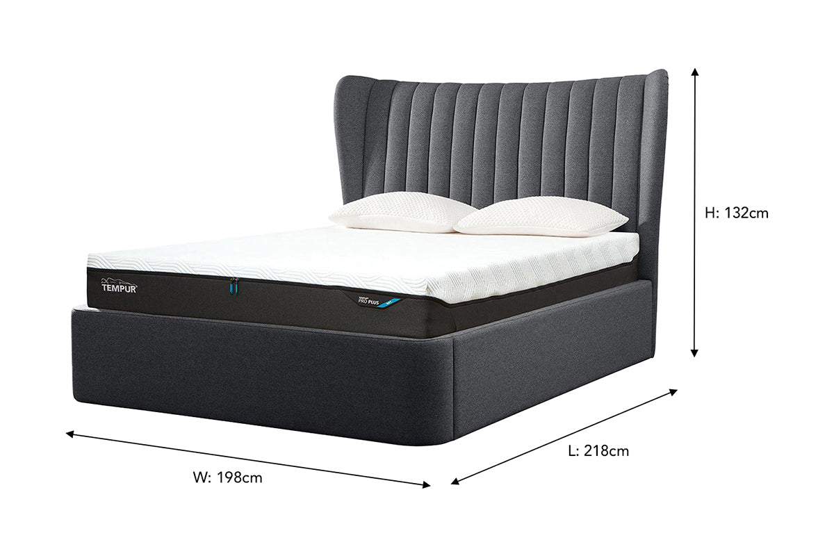 Tempur | Horton Ottoman Bed Frame | Super King | 6ft | Slate