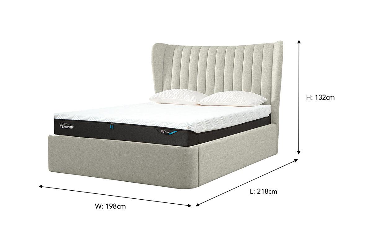 Tempur | Horton Ottoman Bed Frame | Super King | 6ft | Pebble