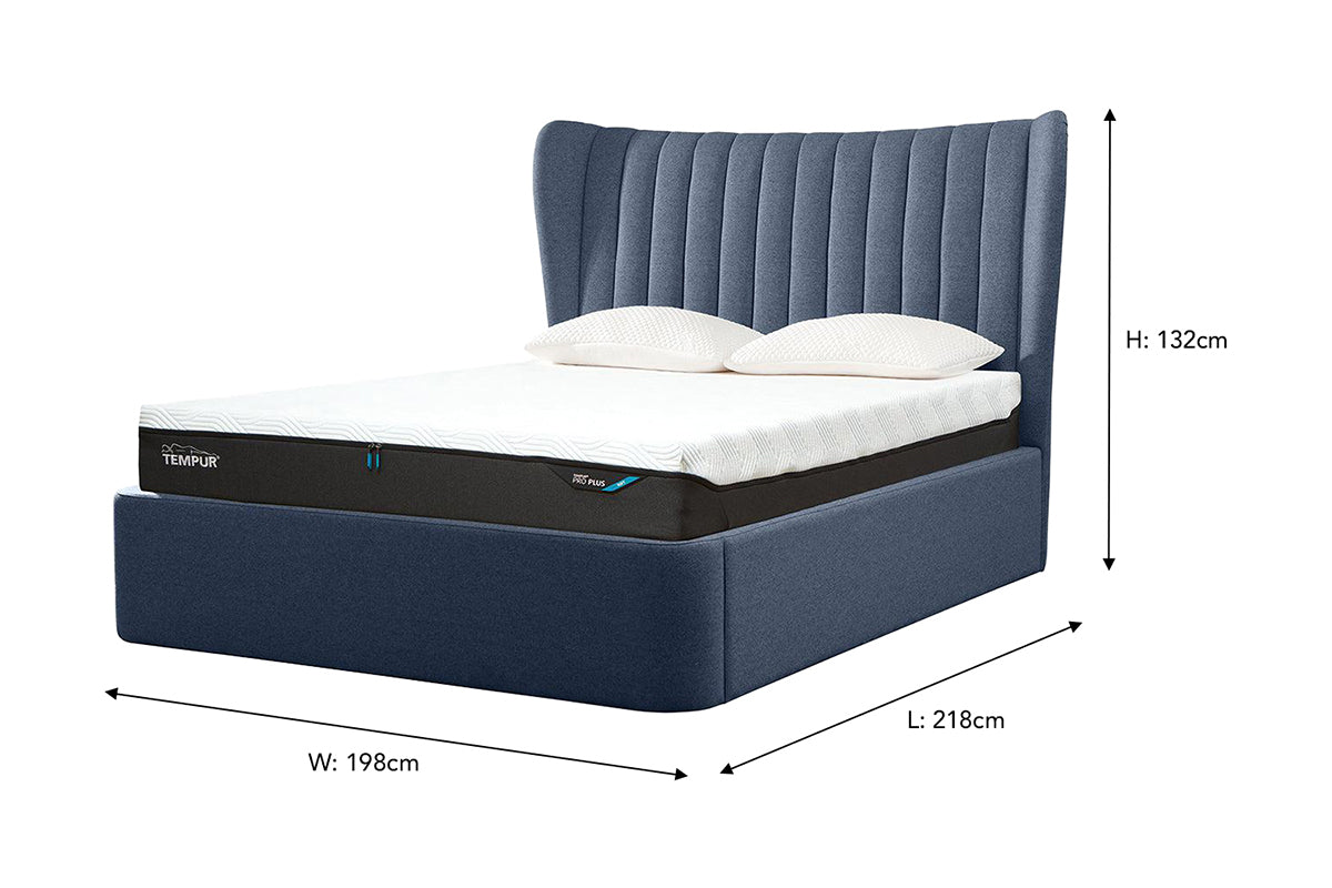 Tempur | Horton Ottoman Bed Frame | Super King | 6ft | Navy