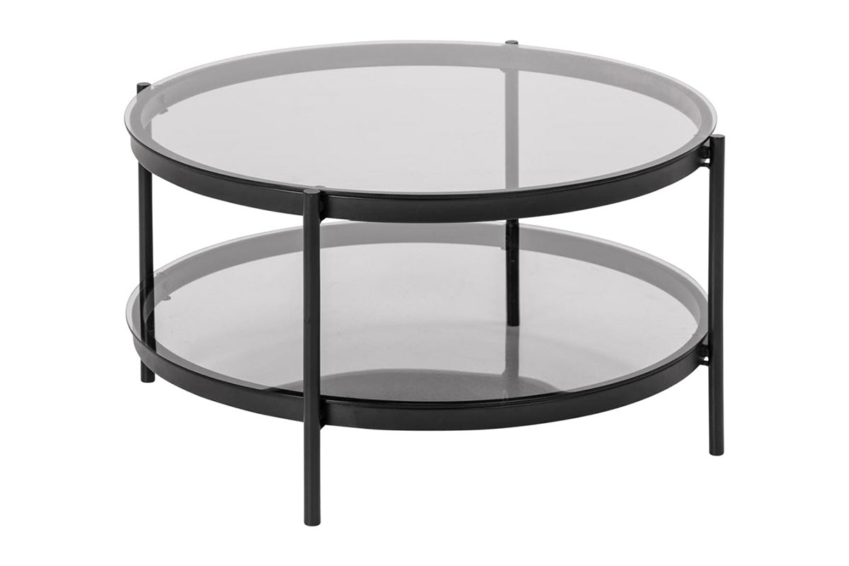 Bayonne Coffee Table | Black | Glass | Round