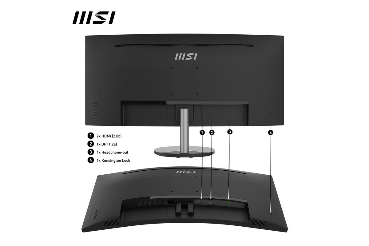 MSI PRO MP341CQ 34" WQHD 100Hz AMD Freesync Curved Gaming Monitor with Built-in Speakers-7