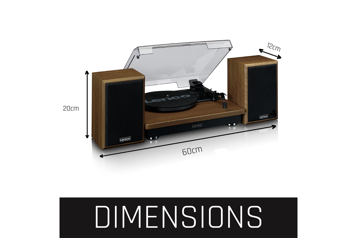 Lenco LS-100 Turntable And Hi-Fi Speakers | Vinyl Record Player-5