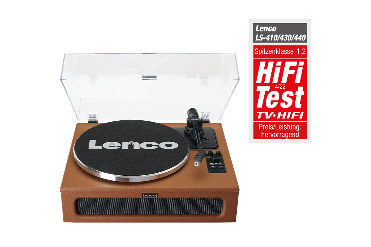 Lenco LS-430BN Turntable | Built-in Speakers | Brown-15