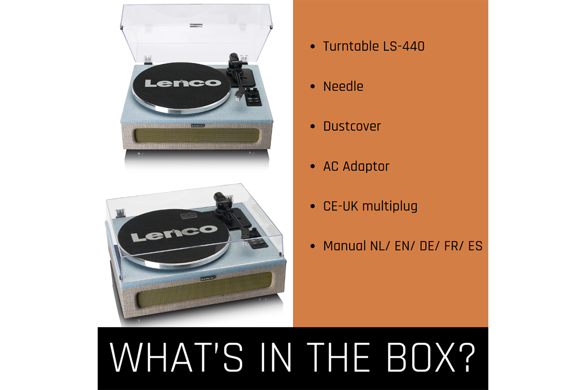 Lenco LS-440 Turntable | Built-in Speakers | Blue Beige-12