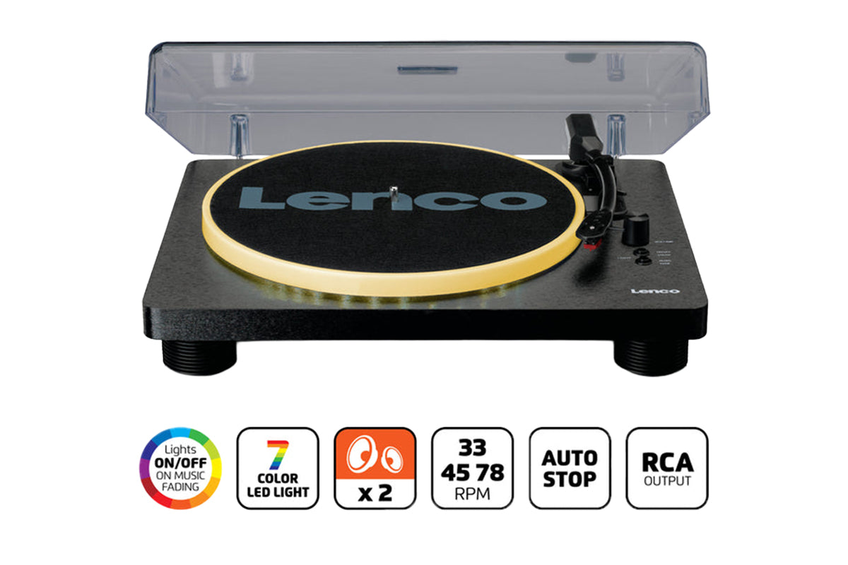 Lenco LS-50LED Turntable | Vinyl Record Player | Built-in Speakers | Led Lights-10