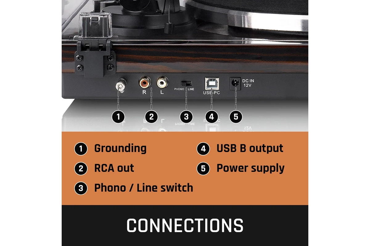 Lenco Lbt-345WA Bluetooth Turntable | Vinyl Player | Ortofon Cartridge | Walnut-27