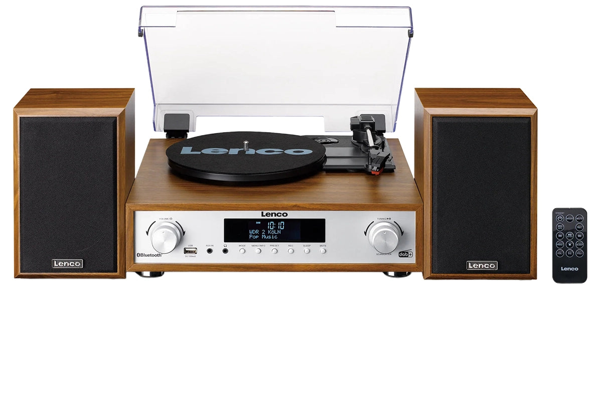 Lenco MC-160WD Stereo System With Turntable | Stereo System | Wood Finish