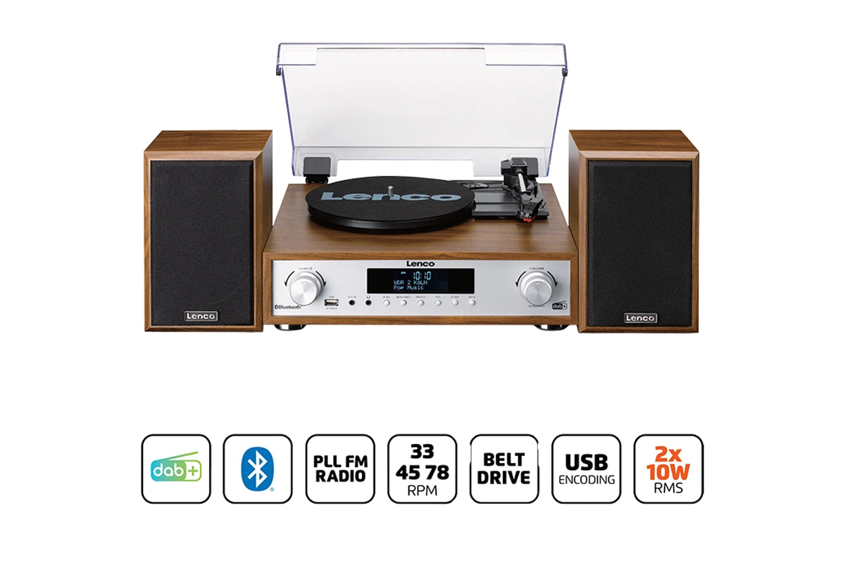 Lenco MC-160WD Stereo System With Turntable | Stereo System | Wood Finish-4