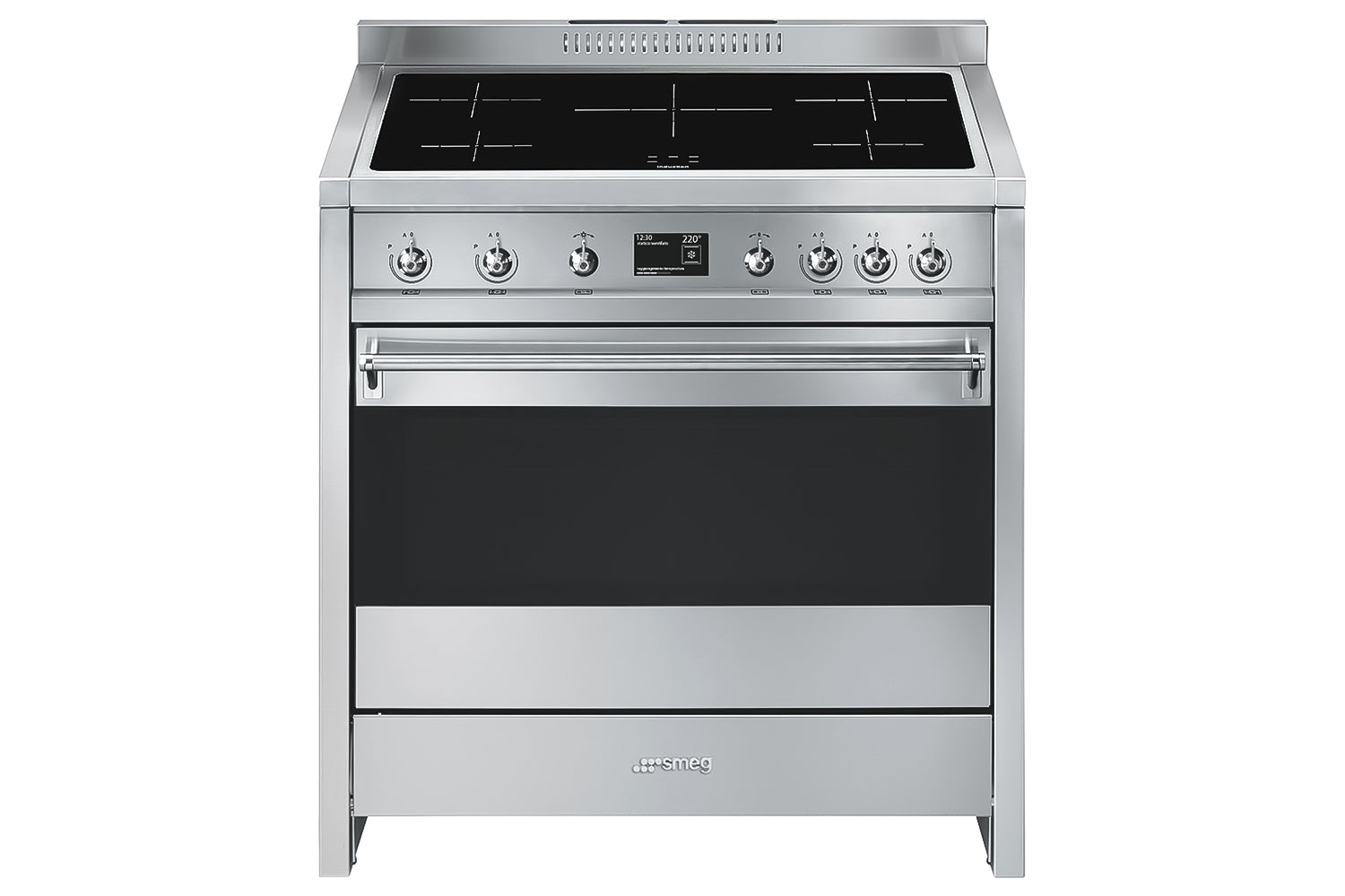 Smeg 90x60 cm Opera Full Induction Hob with Electric Range Cooker | A1PYID-9 |  Stainless steel