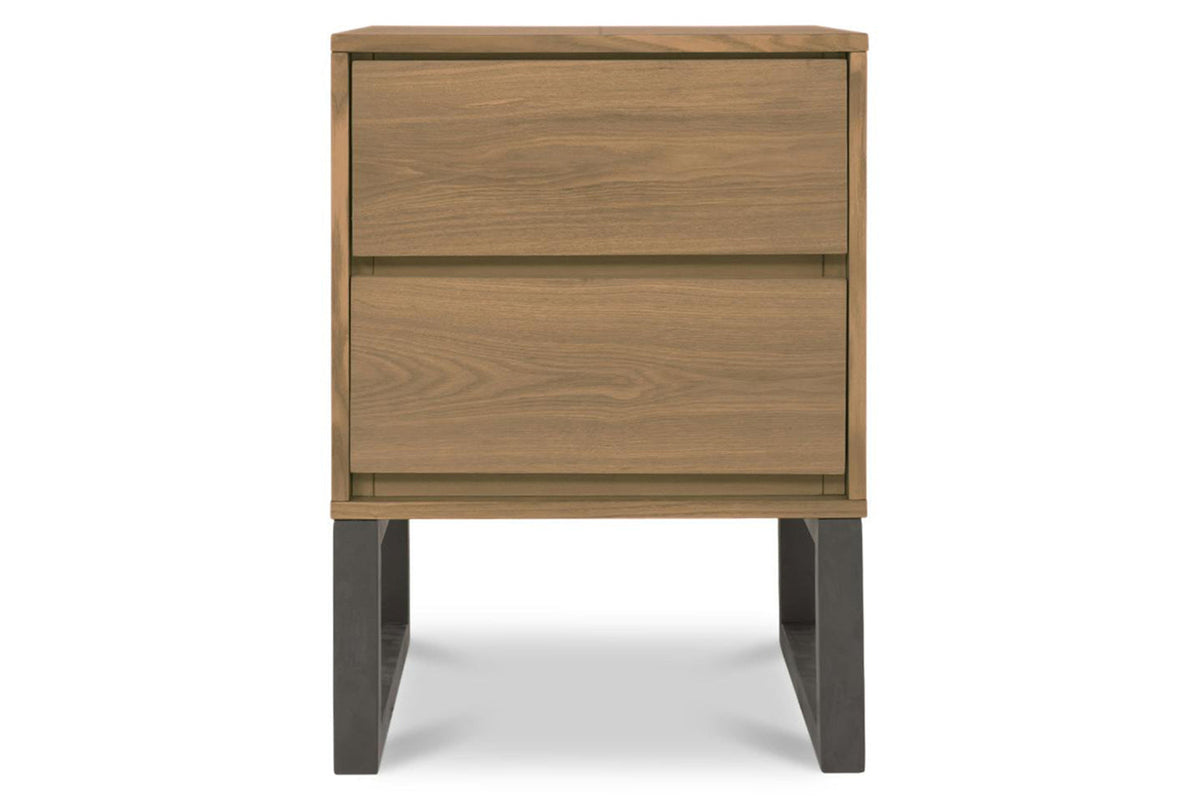 Alexis Bedside Table | 2 Drawer | Ash & Charcoal